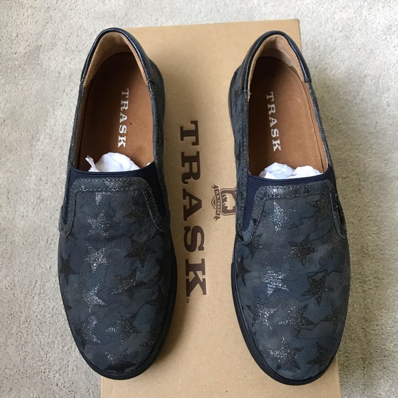Trask Lillian Navy Italian Met Camo Sneaker - Picture 3 of 8